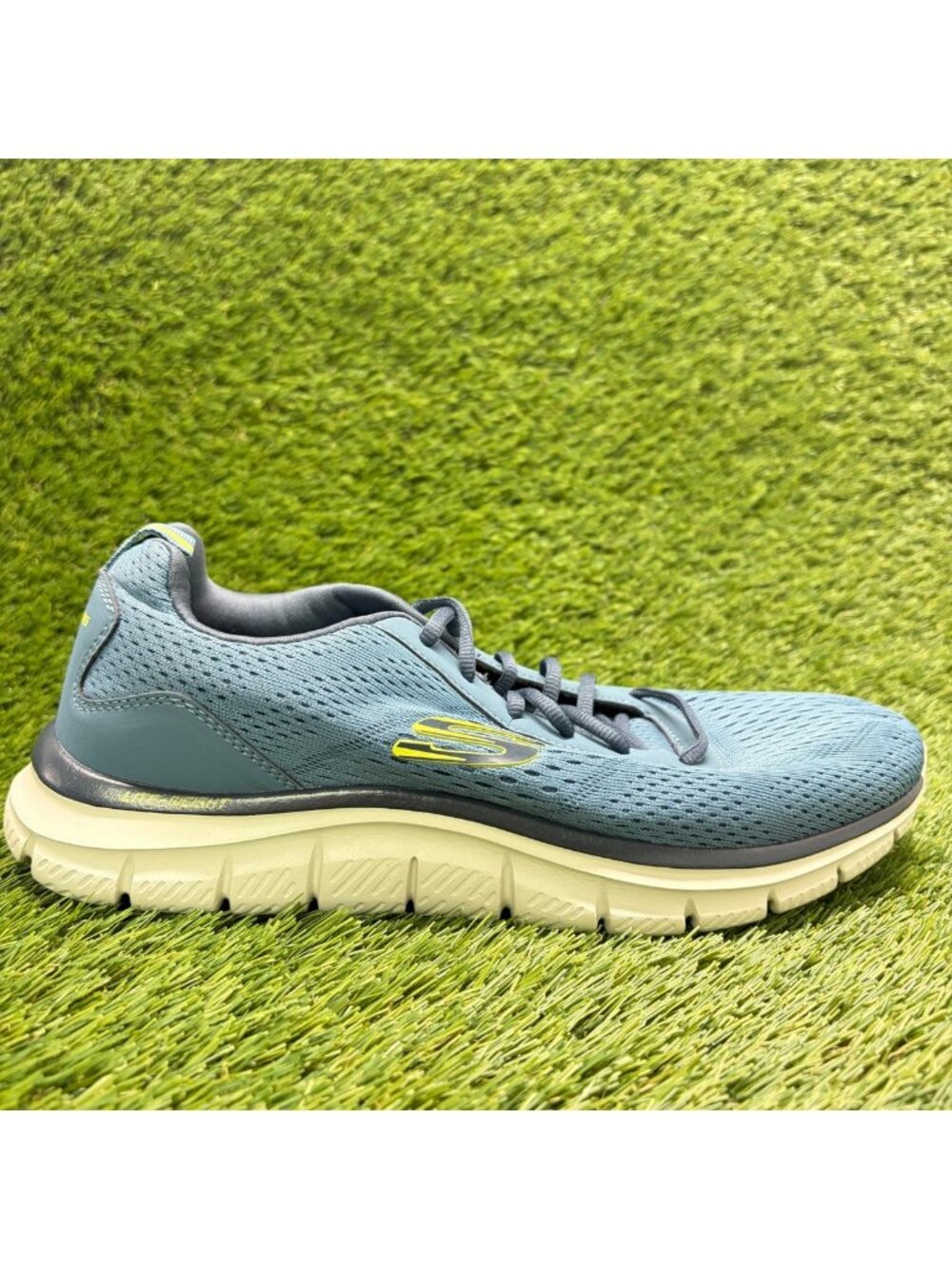 Skechers Track Leshur Mens Size 9 Blue White Athletic Running Shoes Sneakers